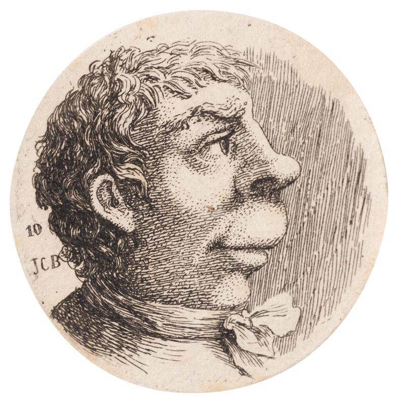 Josef Karel Burde - engraver - Cycle of Caricature Heads (Ein duzend Schönheiten), 10.