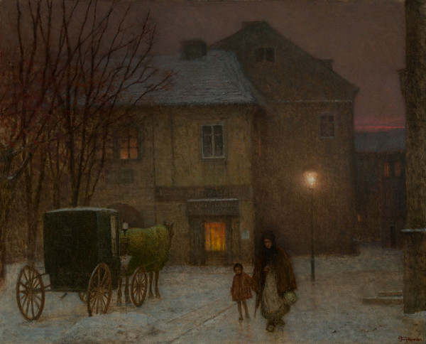 Jakub Schikaneder - Zimní večer ve městě 
