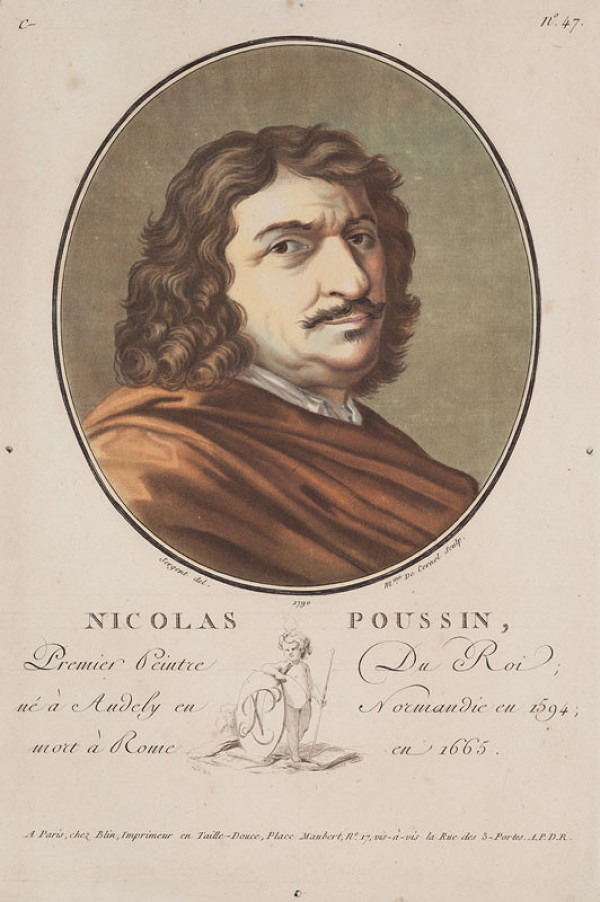Marie Jeanne Champion de Cernel - rytec, Antoin François Sergent-Marceau  - inventor - Podobizna Nicolase Poussina 