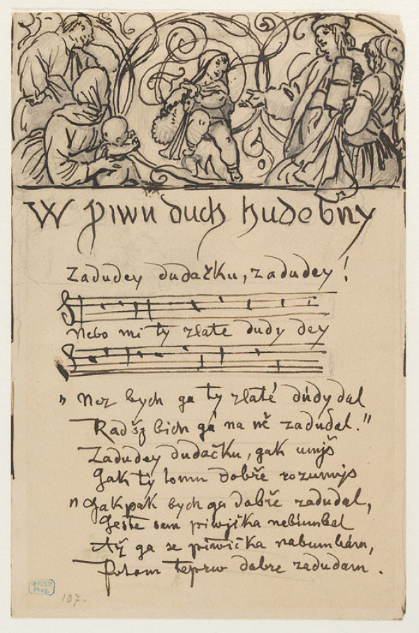 Josef Mánes - V pivu duch hudební (Zadudej, dudáčku, zadudej) 