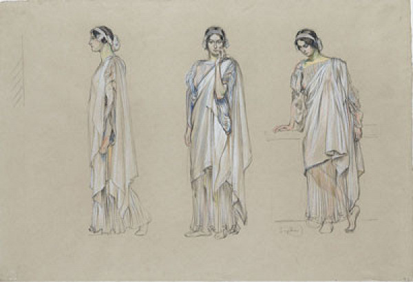 František Kupka - Stojící ženské postavy, studie k Aristofanově Lysistratě 