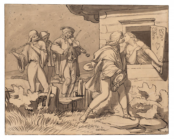 Josef Mánes - Milostná (z cyklu Musica) 