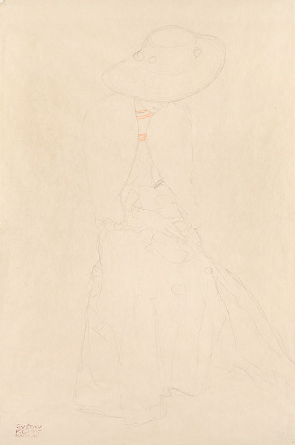 Gustav Klimt - Sedící žena v dlouhých šatech 