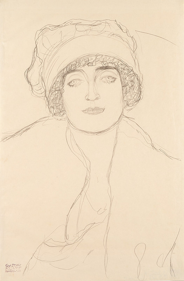 Gustav Klimt - Podobizna v klobouku 