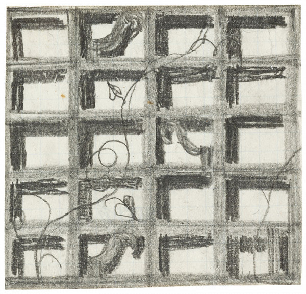 Josef Hoffmann - Studie ornamentu pro kabaret Fledermaus ve Vídni 