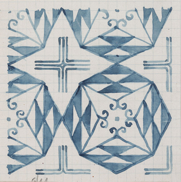 Josef Hoffmann - Studie geometrického ornamentu 