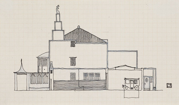 Josef Hoffmann - Pohledový návrh paláce Stoclet v Bruselu 