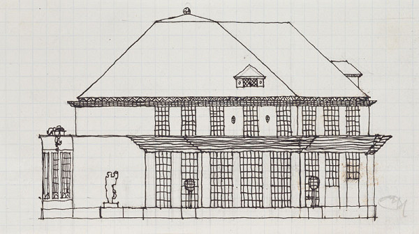 Josef Hoffmann - Přípravná studie vily Skywa-Primavesi, Vídeň 