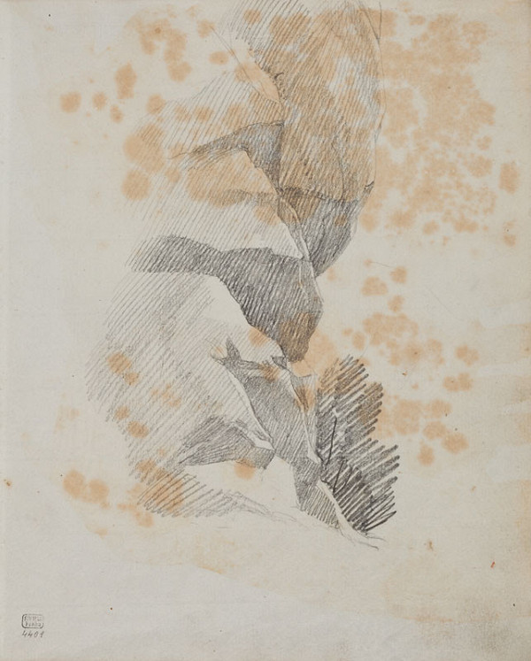 František Tkadlík - List v náčrtníku C - studie skály 