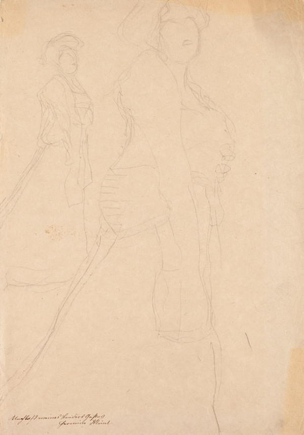 Gustav Klimt - Kostýmní studie k obrazu Portrét Herminy Gallia 