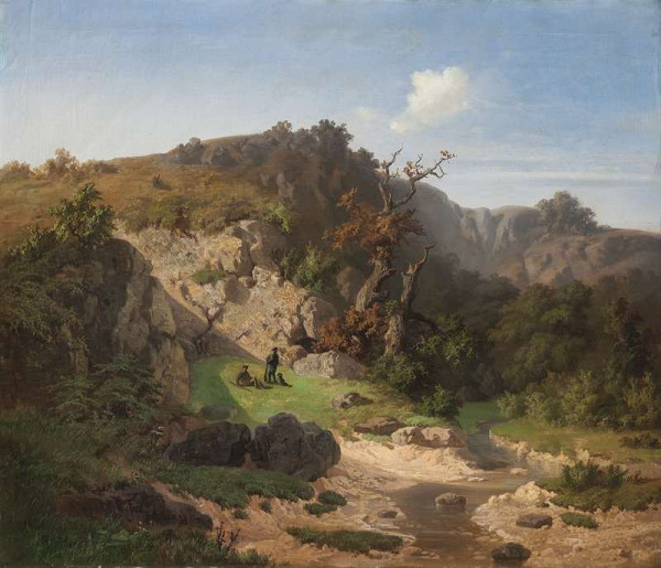 Adolf Kosárek - Krajina s lovci 