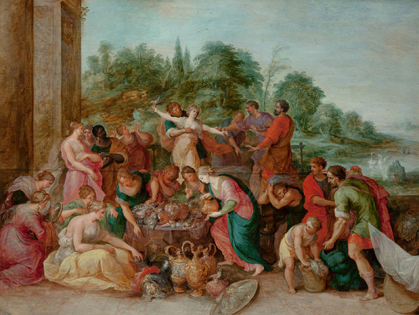 Frans II. Francken - Achilles rozpoznán mezi dcerami krále Lykomeda 