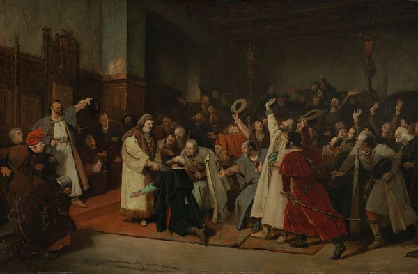 Václav Brožík - Zvolení Jiřího z Poděbrad českým králem, studie 