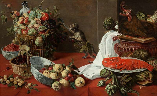 Frans Snyders - Zátiší s opicemi 