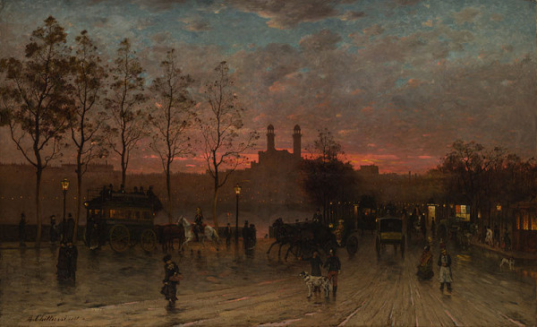 Antonín Chittussi - Trocadero v Paříži - Pařížské nábřeží - Quai de la Conférence 