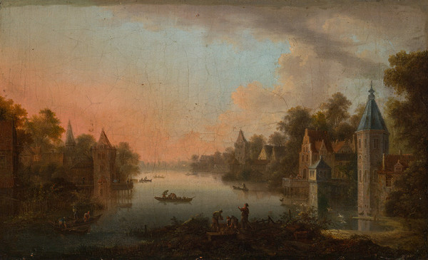 Johann Christian Vollerdt - Řeka protékající městem 