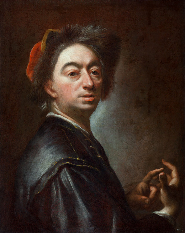 Petr Brandl - Vlastní podobizna s gestem počítání na prstech 