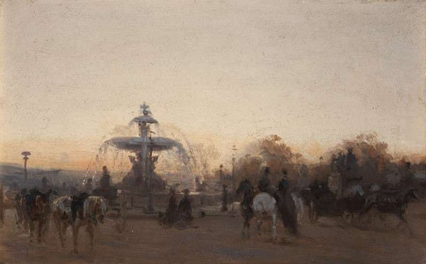 Viktor Barvitius - Place de la Concorde v Paříži, studie 