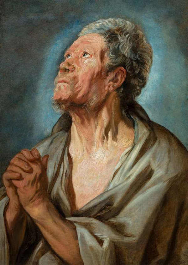Jacob Jordaens - Studie starce se sepjatýma rukama 