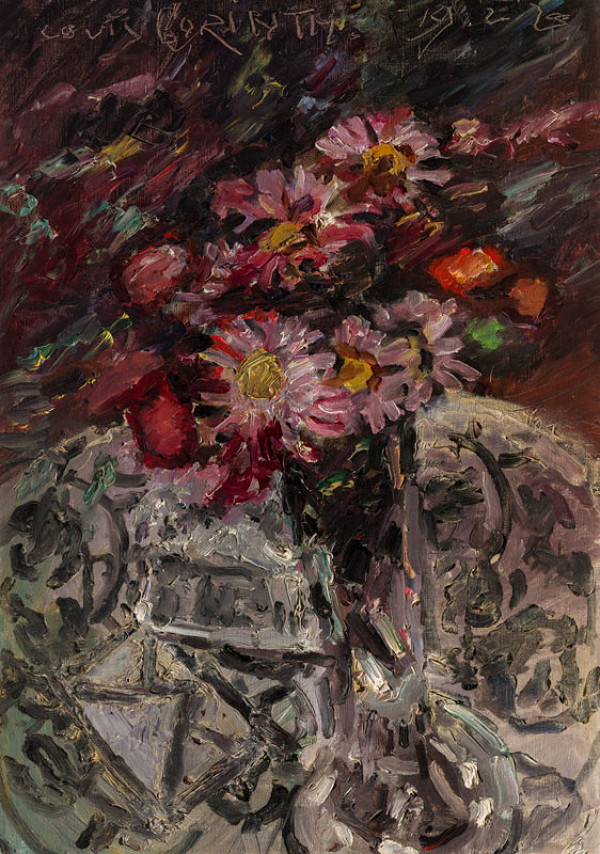 Lovis Corinth - Zátiší s květinami a obálkou 