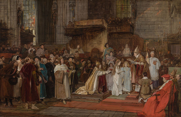 Václav Brožík - Studie k obrazu Tu, Felix Austria, nube! 