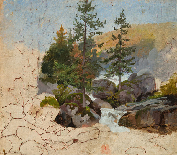 Josef Mánes - Peřeje lesního potoka 