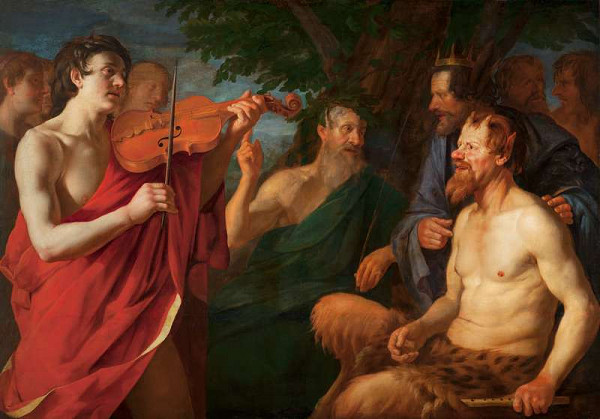 Gerrit van Honthorst - dílna - Apollo a Pan 