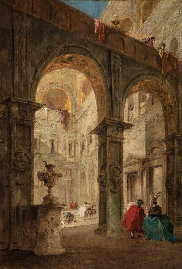 Francesco Guardi - Nádvoří paláce 