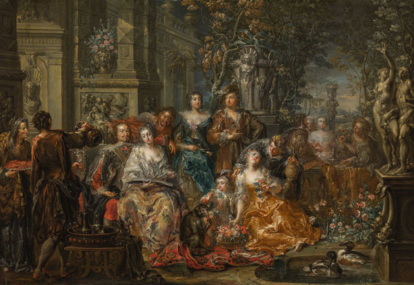 Johann Georg Platzer - Společnost v zámecké zahradě 