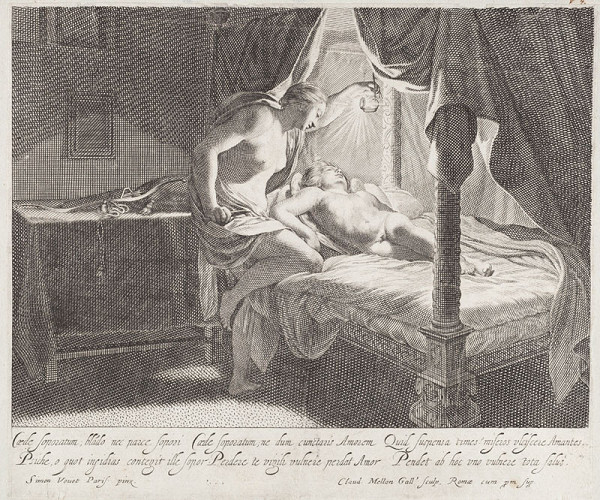 Claude Mellan - rytec, Simon Vouet - inventor - Amor a Psyché 