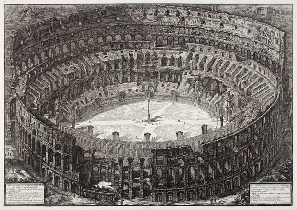 Giovanni Battista Piranesi - rytec - Koloseum, z cyklu Vedute di Roma 