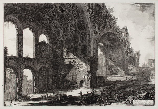 Giovanni Battista Piranesi - rytec - Konstantinova a Maxentiova bazilika, z cyklu Vedute di Roma 
