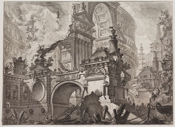 Giovanni Battista Piranesi - rytec - Část rozlehlého a velkolepého přístavu (Parte di ampio magnifico Porto), Opere Varie di Architettura 