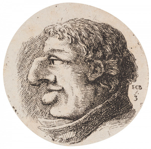 Josef Karel Burde - rytec - Cyklus karikaturních hlav (Ein duzend Schönheiten), 3. 