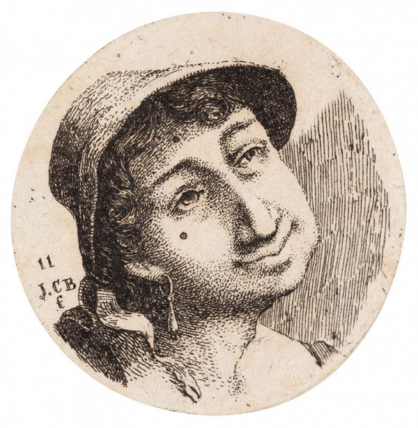 Josef Karel Burde - rytec - Cyklus karikaturních hlav (Ein duzend Schönheiten), 11. 