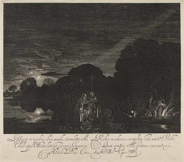 Hendrick Goudt - rytec, Adam Elsheimer - inventor - Útěk do Egypta 