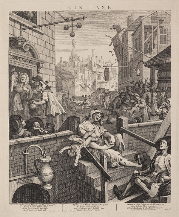 William Hogarth - Ulička ginu 