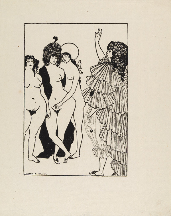 Aubrey Beardsley, L. Bradáč - vydavatel - Lysistrata přesvědčuje athénské ženy (Ilustrace ke komedii Lysistrata od Aristofana) 