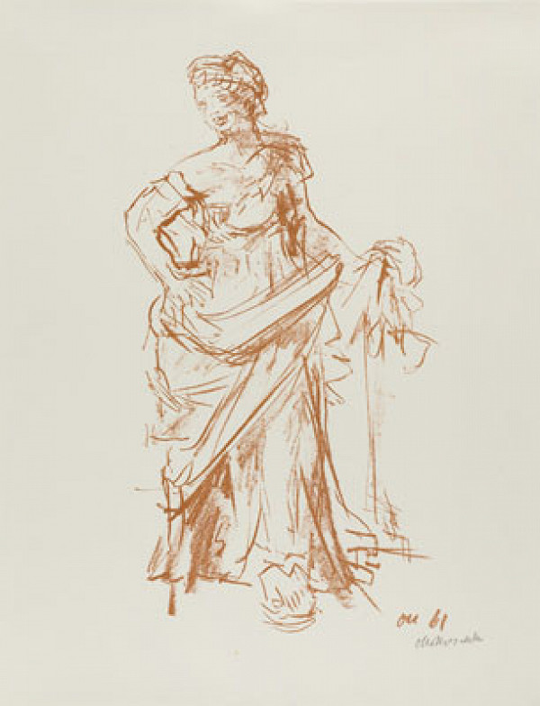 Oskar Kokoschka - rytec - Tančící, z cyklu Vyznání Heladě 