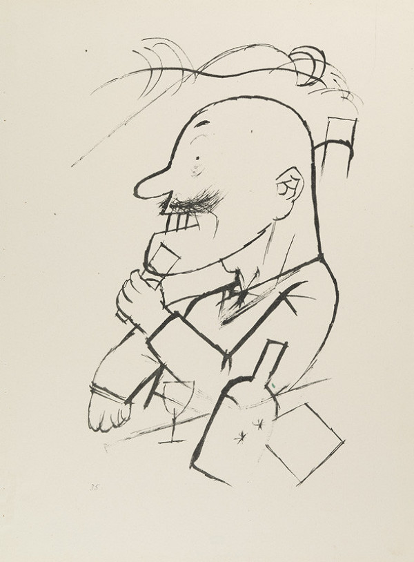 George Grosz - rytec, Malik Verlag Berlin - vydavatel - Z cyklu „Ecce homo“ - 35. Absolutní monarcha 