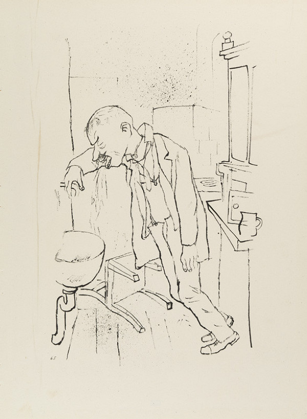 George Grosz - rytec, Malik Verlag Berlin - vydavatel - Z cyklu „Ecce homo“ - 65. Žaludeční obtíže 