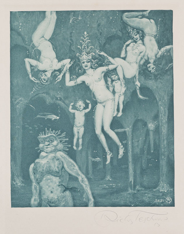 Richard Teschner - Nenarození, z Alba osmi originálních leptů 