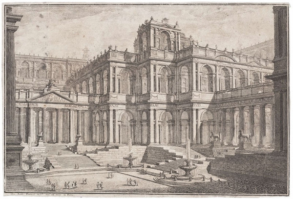 Giovanni Battista Piranesi - rytec - Foro antico Romano (Starořímské fórum), z alba Prima Parte 