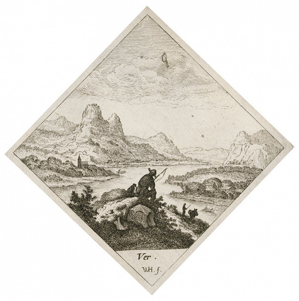 Václav Hollar - rytec, Herman Saftleven - inventor (tvůrce předlohy) - Jaro z cyklu Čtyři roční období 