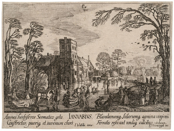 Václav Hollar - rytec, Johann Tscherningk - vydavatel, Jan van de Velde - inventor - Leden z cyklu 12 měsíců 