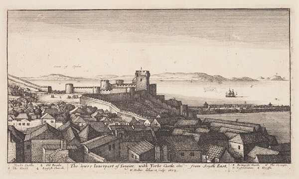 Václav Hollar - rytec - Vnitřní část Tangeru s York Castle od jihovýchodu z cyklu Tangerské pohledy 
