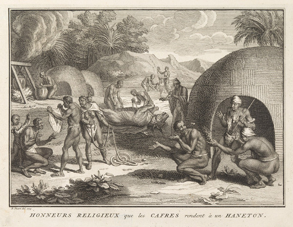 Bernard Picart - rytec - Náboženská slavnost jihoafrických černochů 