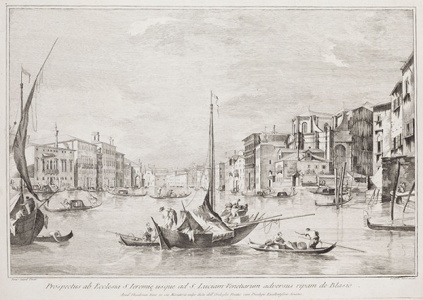 Dionysius Valesio - rytec, Francesco Guardi - inventor - Pohled od kostela sv. Jeremiáše 