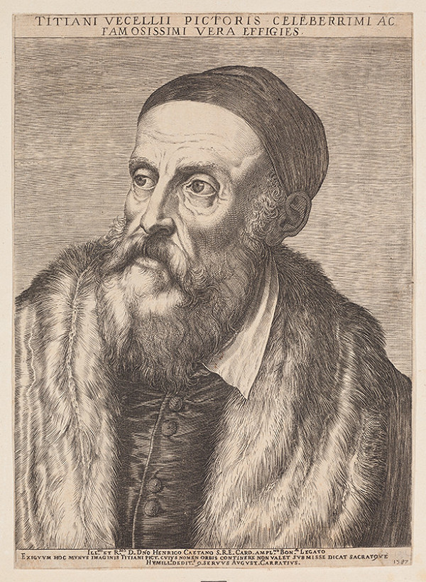 Agostino Carracci - rytec, Tizian - inventor - Tizianův portrét 