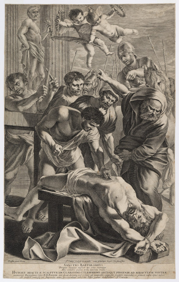 Jean Couvay - rytec, Nicolas Poussin - inventor - Umučení sv. Erasma 